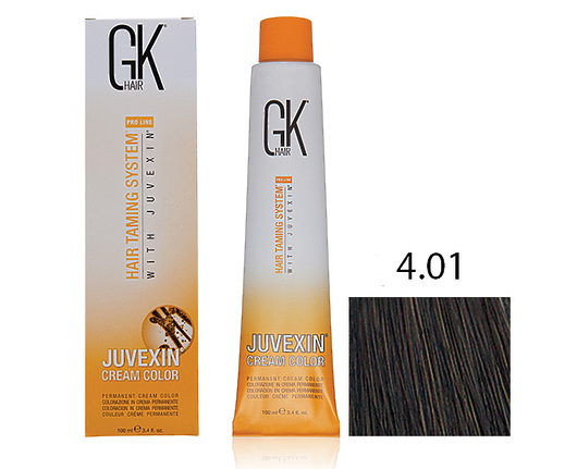 Крем-краска для волос с кератином JUVEXIN Холодный натуральный 4.01