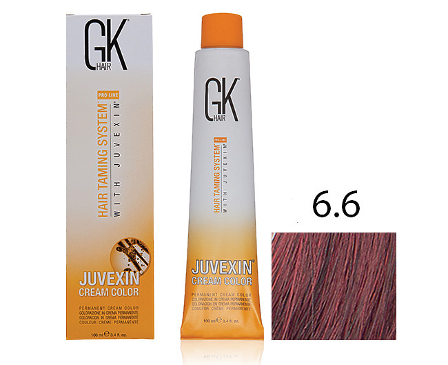 Крем-краска для волос с кератином JUVEXIN Красный 6.6