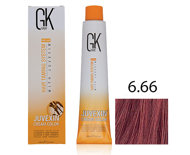 Крем-краска для волос с кератином JUVEXIN Красный 6.66