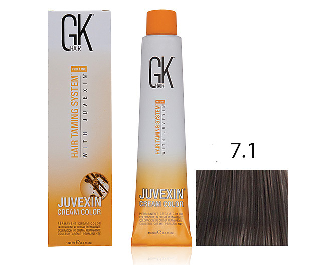 Крем-краска для волос с кератином JUVEXIN Пепельный 7.1