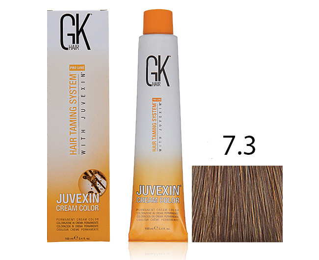 Крем-краска для волос с кератином JUVEXIN Золотистый 7.3