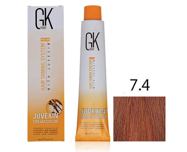 Крем-краска для волос с кератином JUVEXIN Медный 7.4
