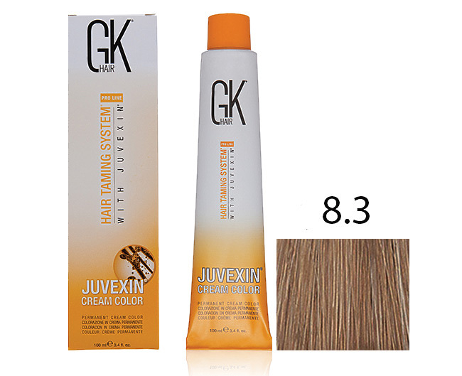 Крем-краска для волос с кератином JUVEXIN Золотистый 8.3