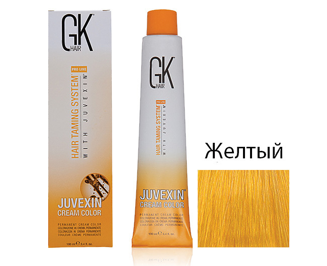 Крем-краска для волос с кератином JUVEXIN Микстон Желтый